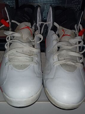 Air Jordan Retro 6 White Infrared White & Red Retro Basketball Shoes
